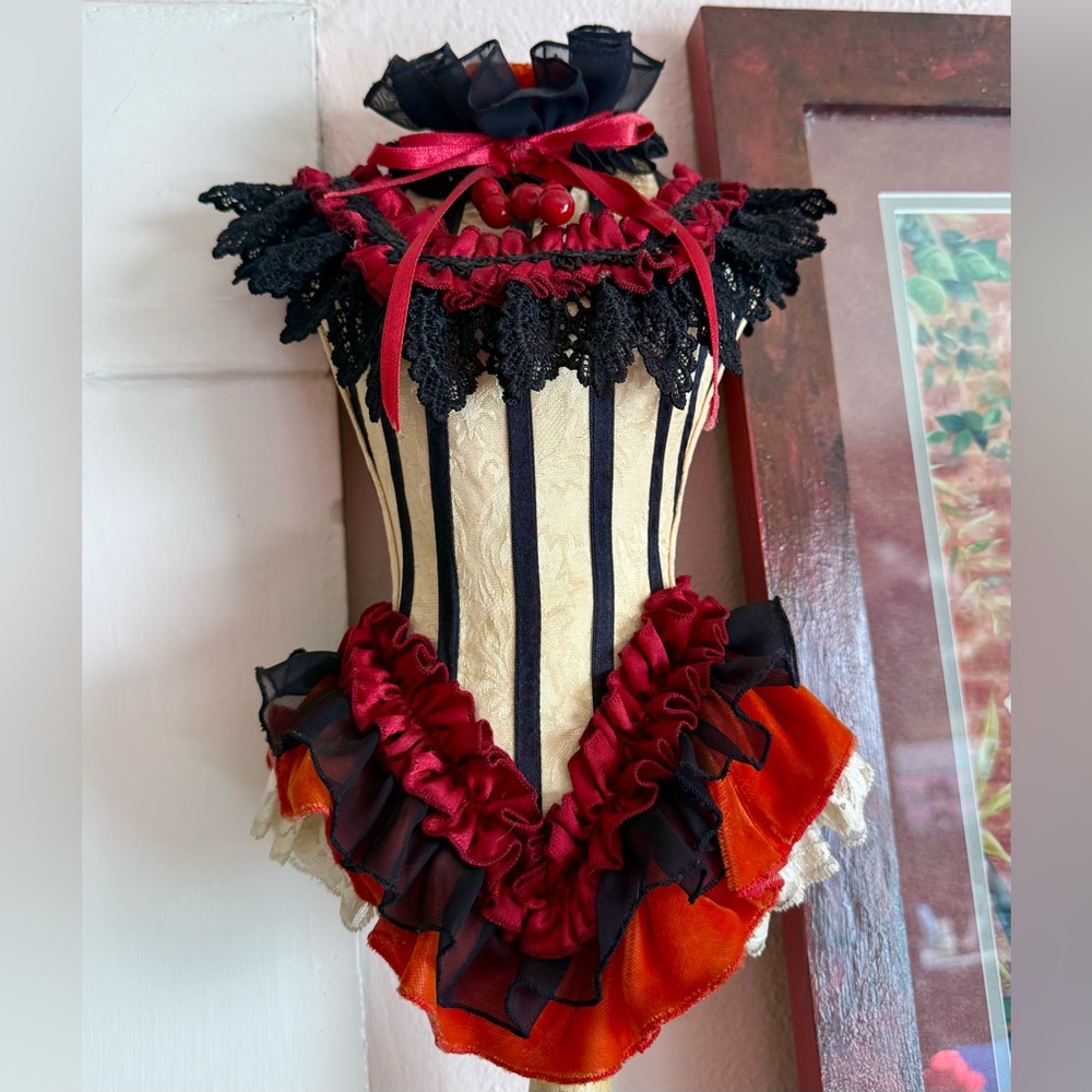 Beautiful Burlesque Victorian Tabletop Dressmakers Dressform Home Decor